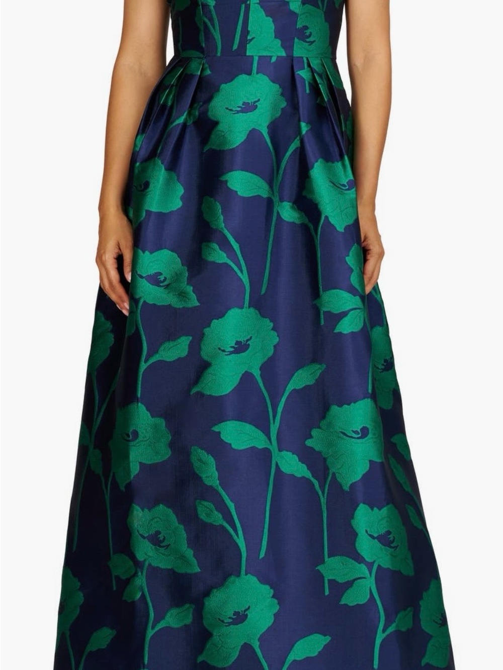 Kay Unger Tiara Floral Print One- Shoulder Gown Size 8